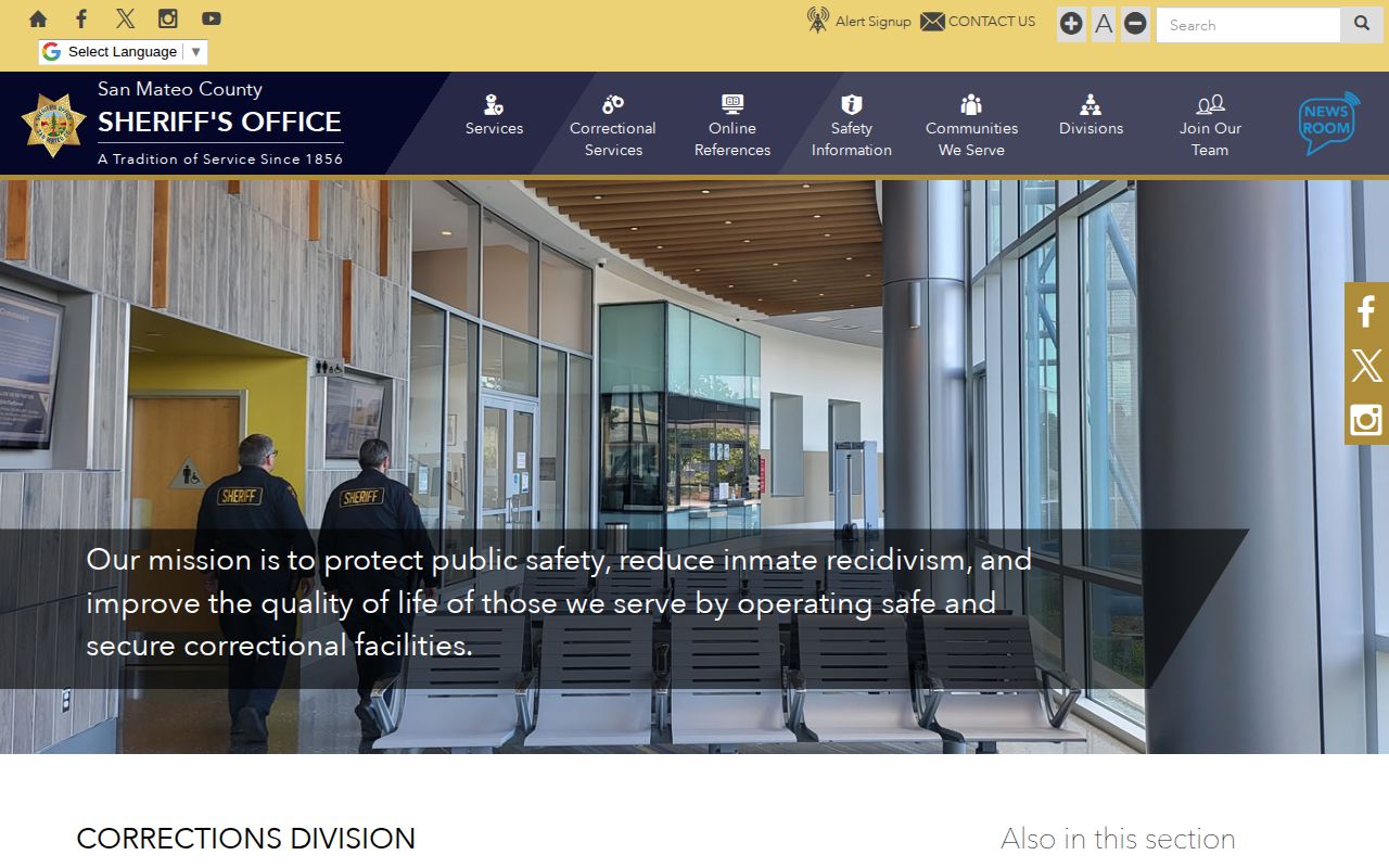 San Mateo County released inmates sheriff corrections division locator source