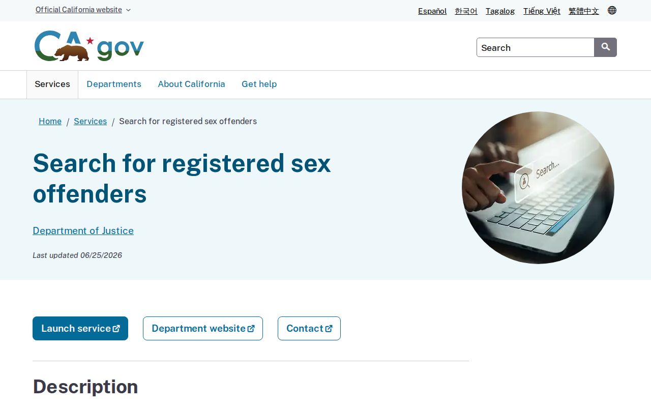 San Mateo County released inmate mugshots California Megan's Law source