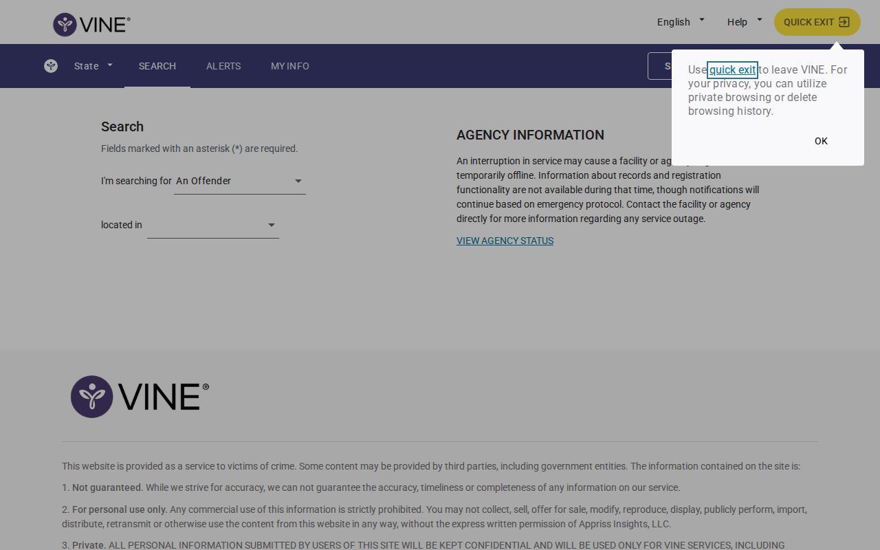 San Mateo County VINELink inmate check notification registration route